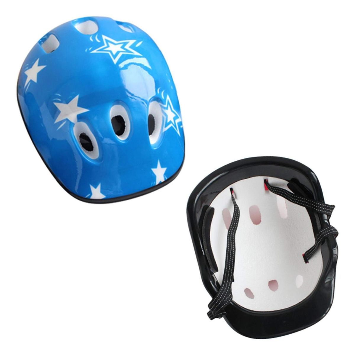 IMPORTCLICK - Casco Bicicleta Rodilleras Infantil Niños Anticaída Azul