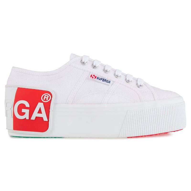 SUPERGA - Zapatilla 2790 BIG RUBBER PATCH White Italy Flag Superga - Blanco
