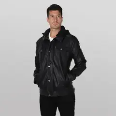 GANGSTER - Chaqueta PU Boxer Negro