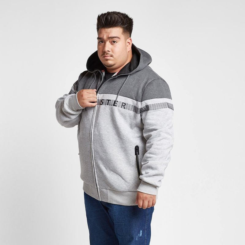 GANGSTER - Plus Poleron Zip Hoodie Rubber Gris Gangster