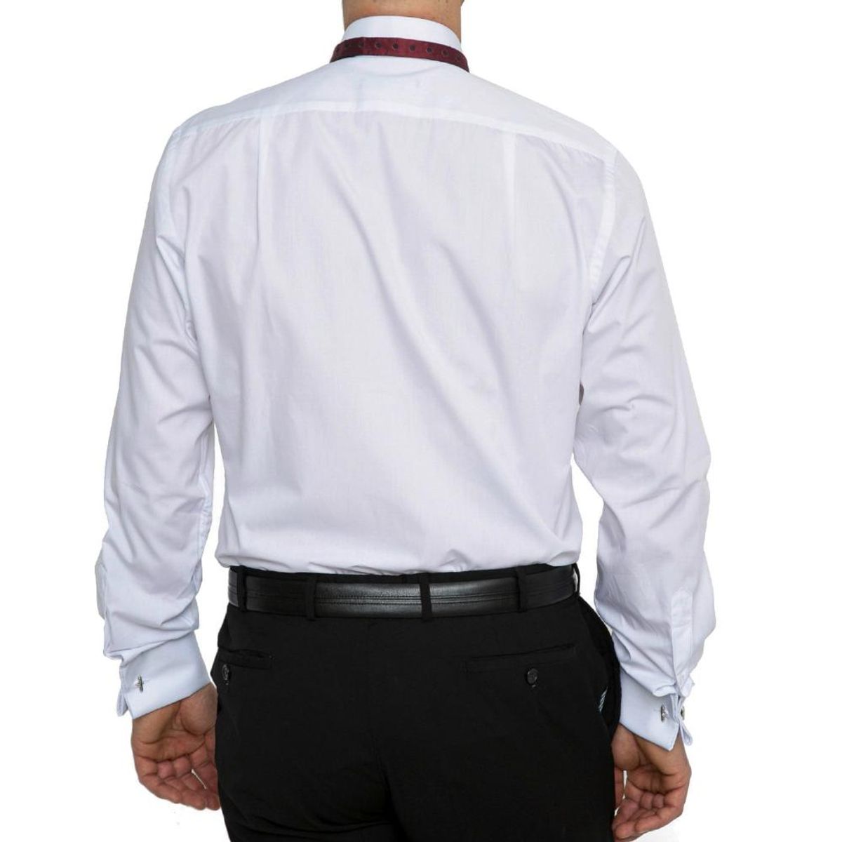 VANDINE - Camisa Blanca Cuello Paloma Puño Doble Etiq. Negra VANDINE