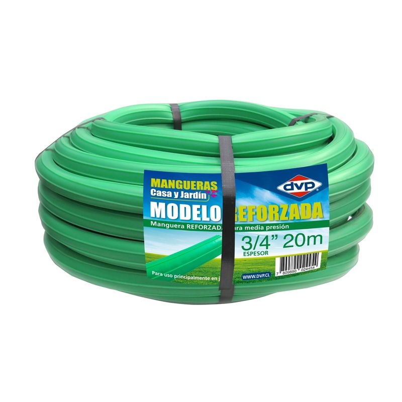 DVP - Manguera Pvc Reforzada 20mts 3/4 Pulgadas Dvp Color Verde