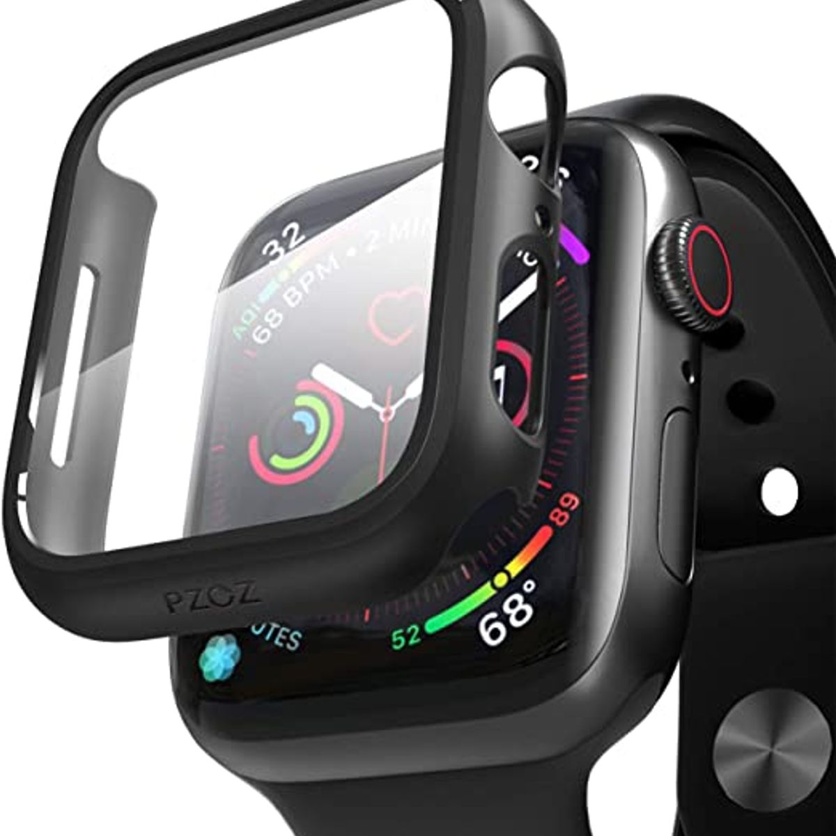 GENERICO - Carcasa mas Glass Protector 360° Negra Apple Watch 41 mm serie 1a9