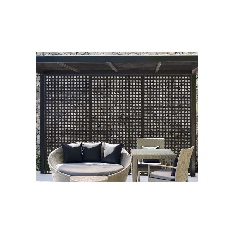DVP - Enrejado Treillage PVC 1,2x2,4 mts Cuadrado 4,5cms Negro DVP DVP.