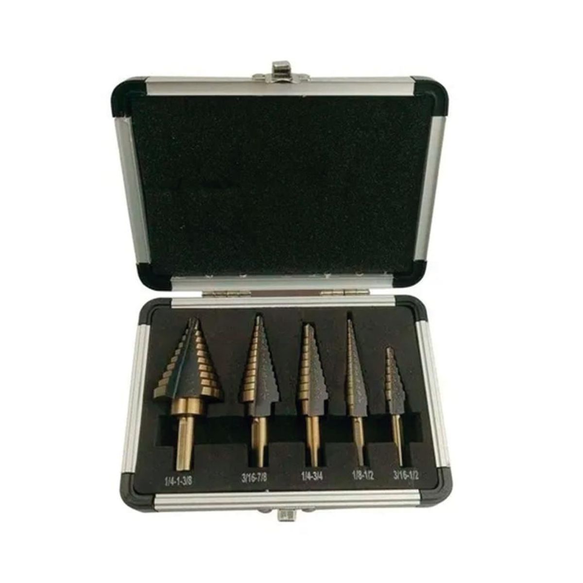 DETODOYMAS - Brocas Conicas Paso A Paso Cobalto + Maleta - Negro