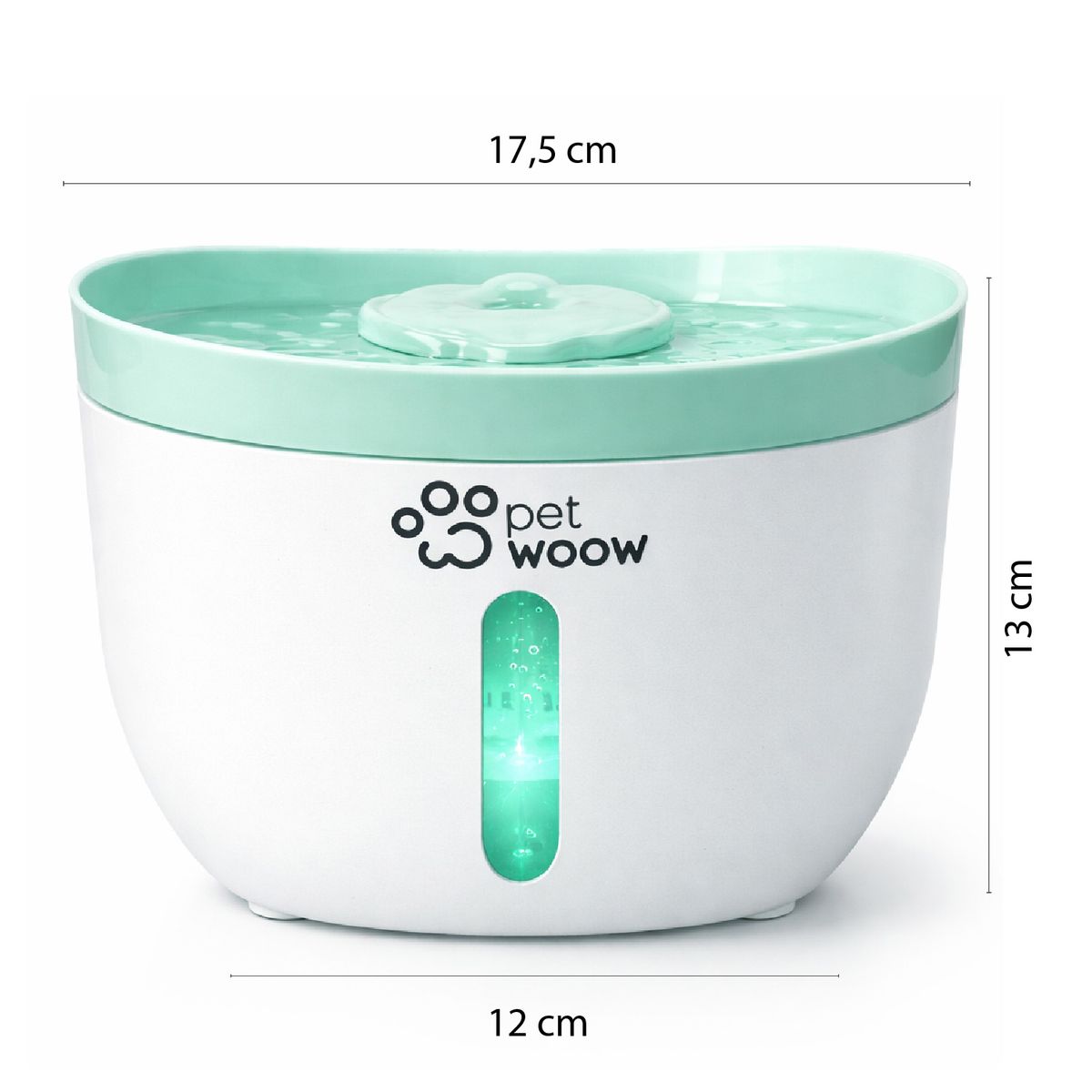 PETWOOW - Fuente de Agua Bebedero 2lt  Perros y Gatos Verde