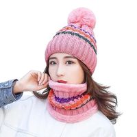 Set Calentador De Gorro Con Bufanda Para Mujer Invierno