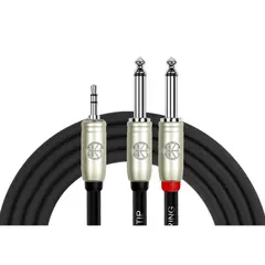 KIRLIN - Cable Y Miniplug Stereo a 2 Plug Mono Y-362PR-2M