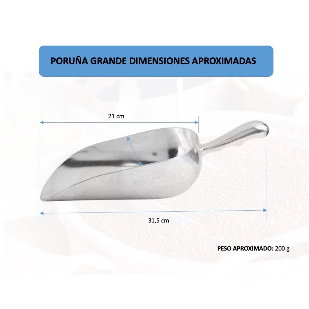 GENERICO - Pala Poruña De Aluminio 1 Kg Aprox 31 Cms De Longitud