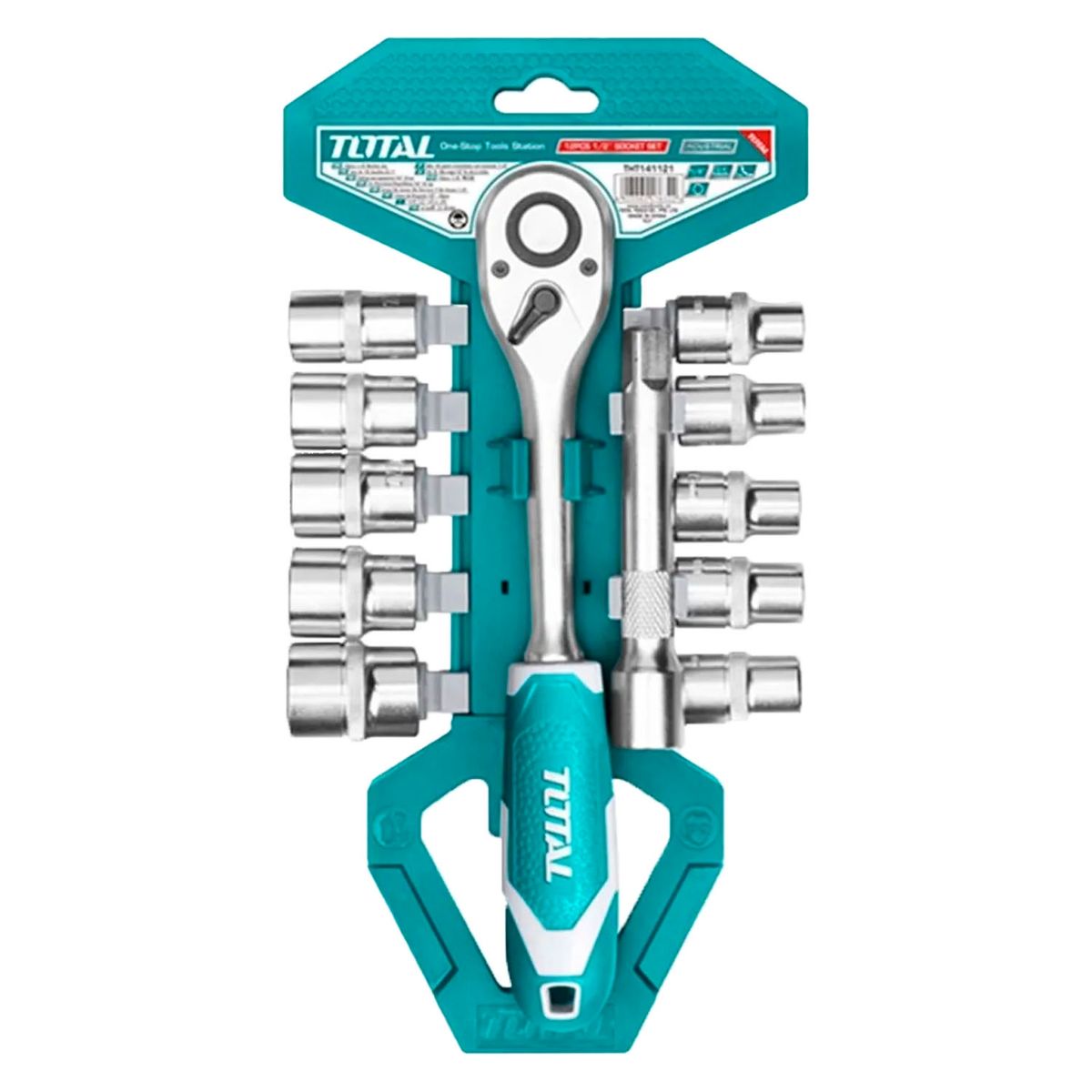 TOTAL TOOLS - Set Kit Juego De Dados Cuadrante 1/2 12 Piezas