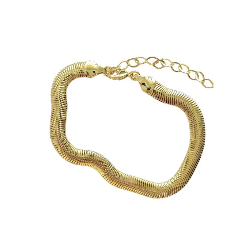 ANDREA COGGIOLA JOYAS - Pulsera Serpiente Plana Enchapada Oro 18K