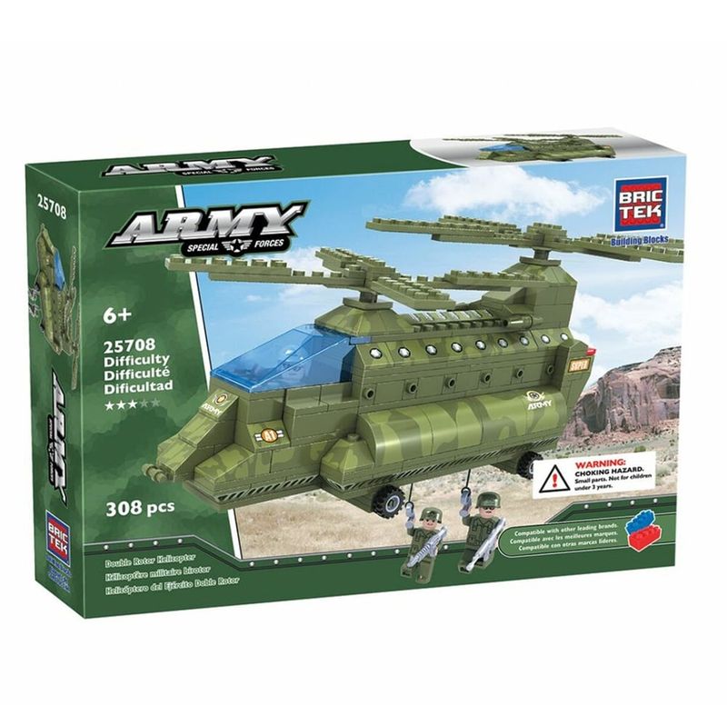 BRICTEK - BRICTEK BLOQUES ARMABLES ARMY DOUBLE ROTOR HELICOPTER