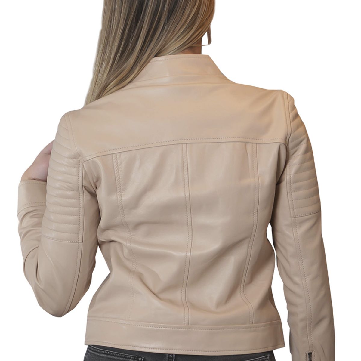 TODOPIEL - Chaqueta de Cuero Mujer Beige Todopiel.