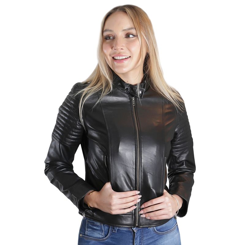 TODOPIEL - Chaqueta de Cuero Mujer Negro Todopiel