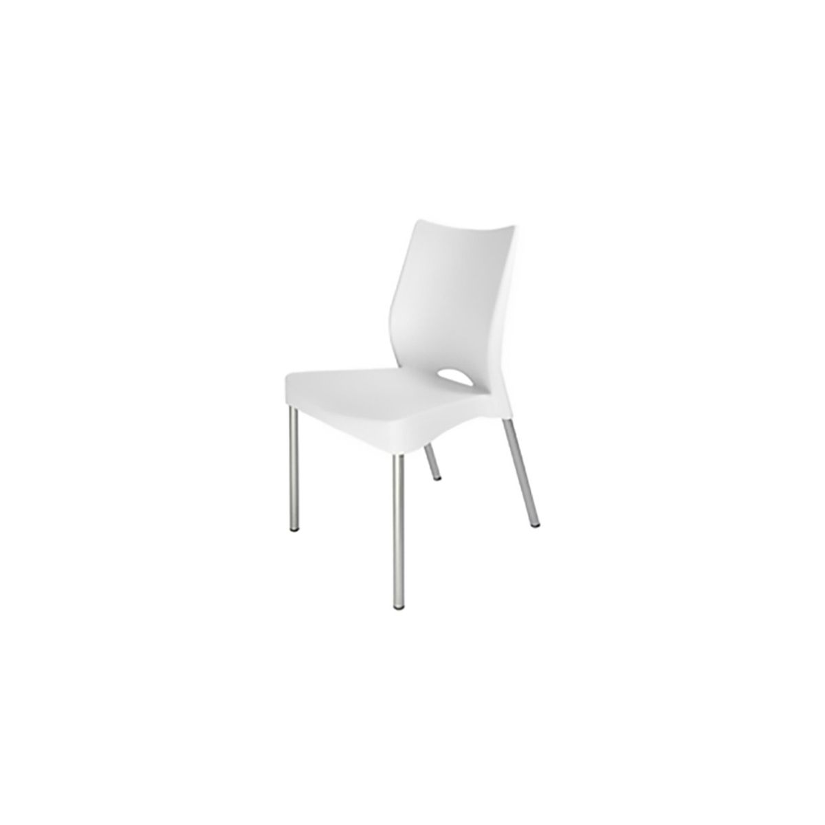 DVP - Silla Plástica Blanca Con Patas Metálicas Y Filtro Uv Dvp