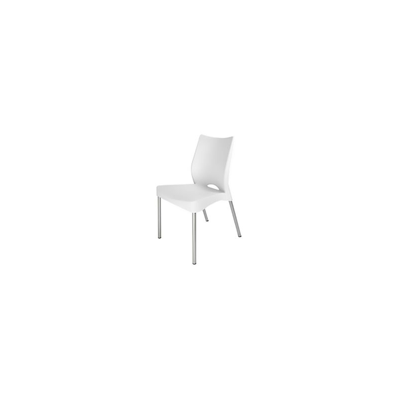 DVP - Silla Plástica Blanca con Patas Metálicas y Filtro UV DVP