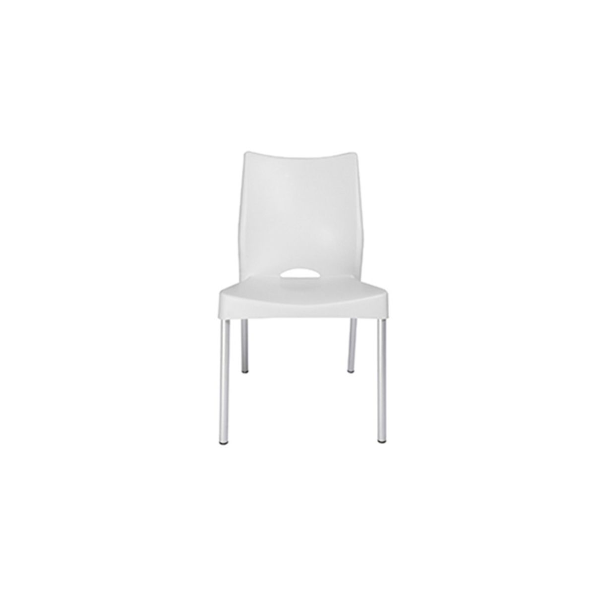 DVP - Silla Plástica Blanca Con Patas Metálicas Y Filtro Uv Dvp