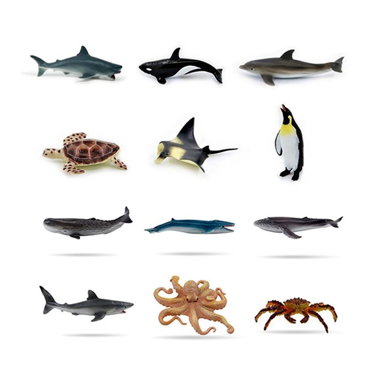 RECUR - Set Figuras de Animales del Mar 12 Piezas Recur