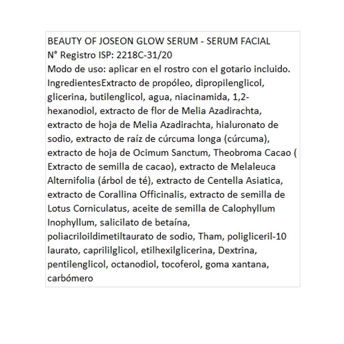 BEAUTY OF JOSEON - Serum Aclarante con Propóleo y Niacinamida Beauty Of Joseon Cosmética Coreana.-,