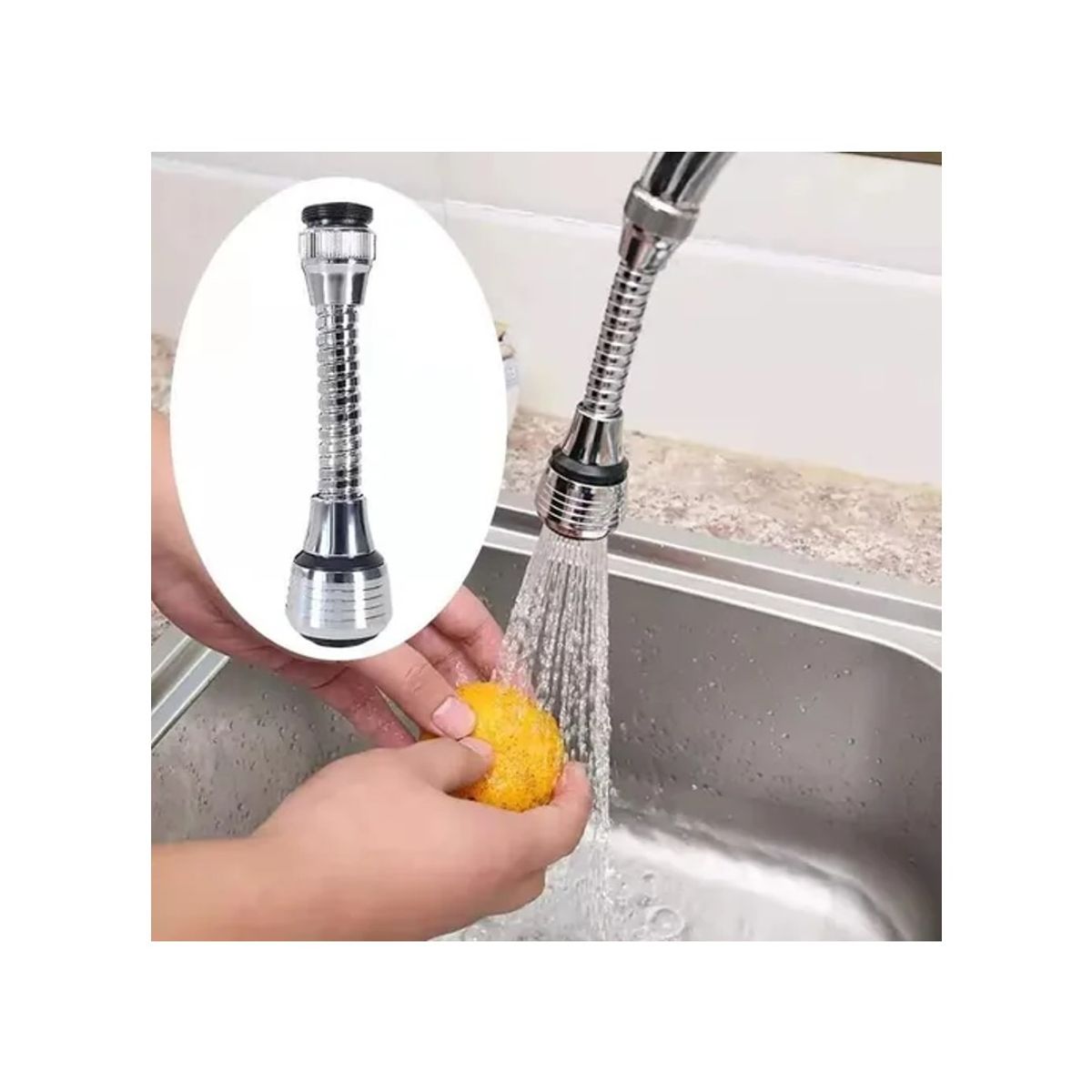 GENERICO - Extension Flexible Llave Agua Turbo Flex 360 Cocina Baño