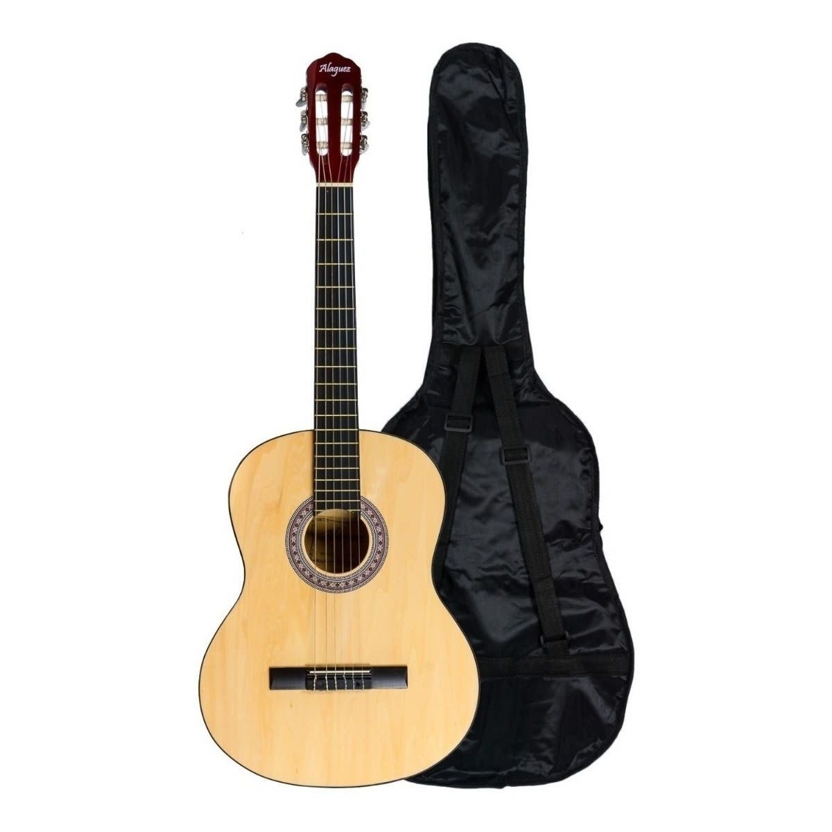 ALAGUEZ - Guitarra Acustica Alaguez AZ-39N 39 Pulgadas Con Funda.