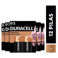 DURACELL - Pack 12 Pilas Alcalina Tamaño D / Superstore