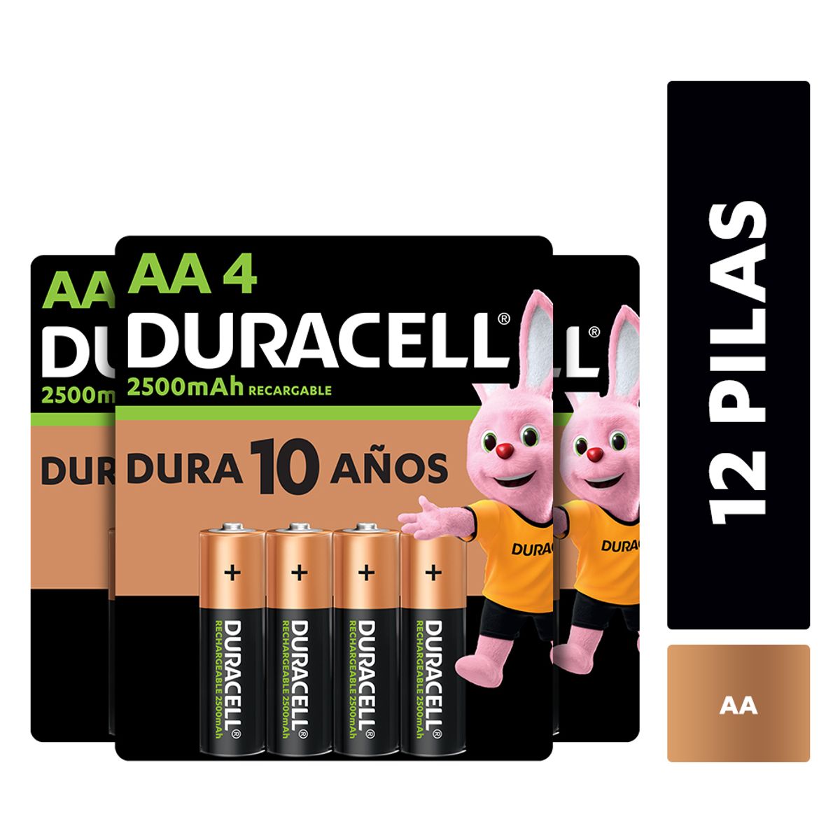 DURACELL - Pack 12 Pilas Recargables Duracell Tamaño Aa/Superstore