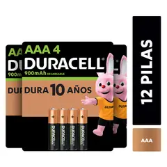 DURACELL - Pack 12 Pilas Recargables Tamaño Aaa/Superstore