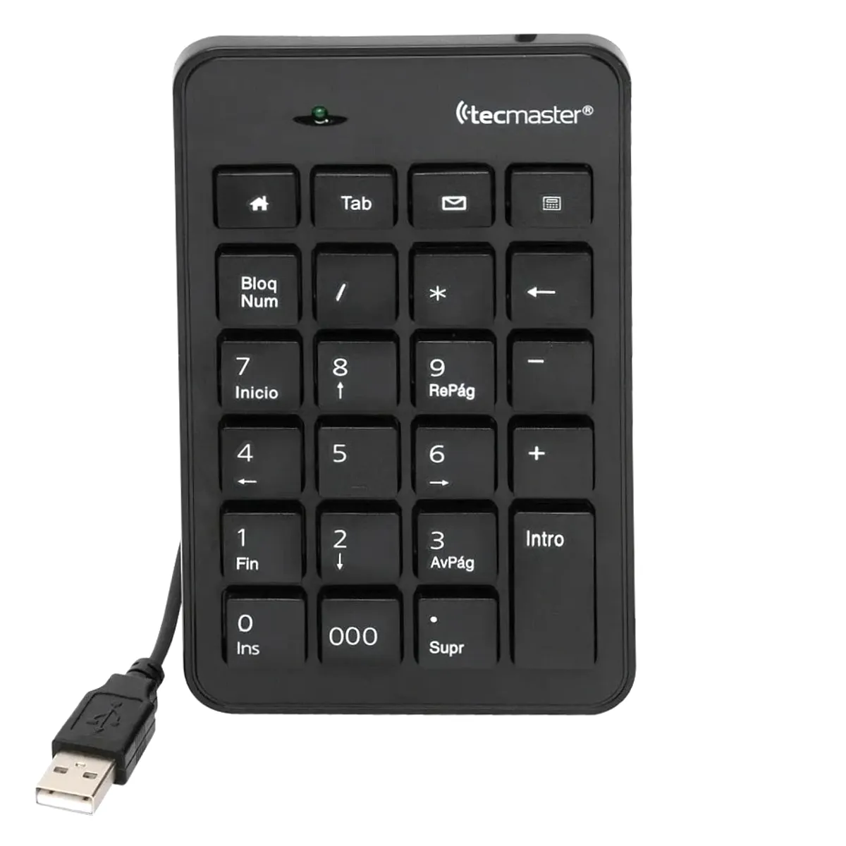 TECMASTER - Teclado Numérico USB Profesional de Teclas Planas TM-100504