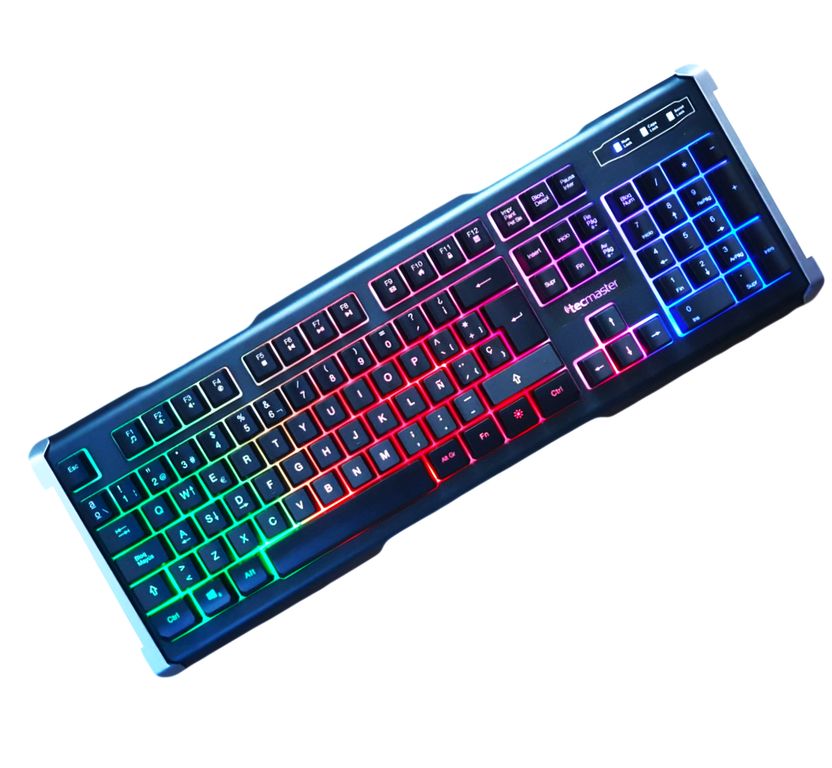 TECMASTER Teclado Gamer Retro Iluminado RGB Lk100D Pc/Ps4/Xbox