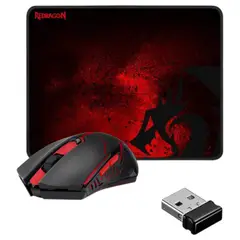 REDRAGON - Pack Gamer Mouse Inalambrico 2.4 Ghz + Pad 33x26cm