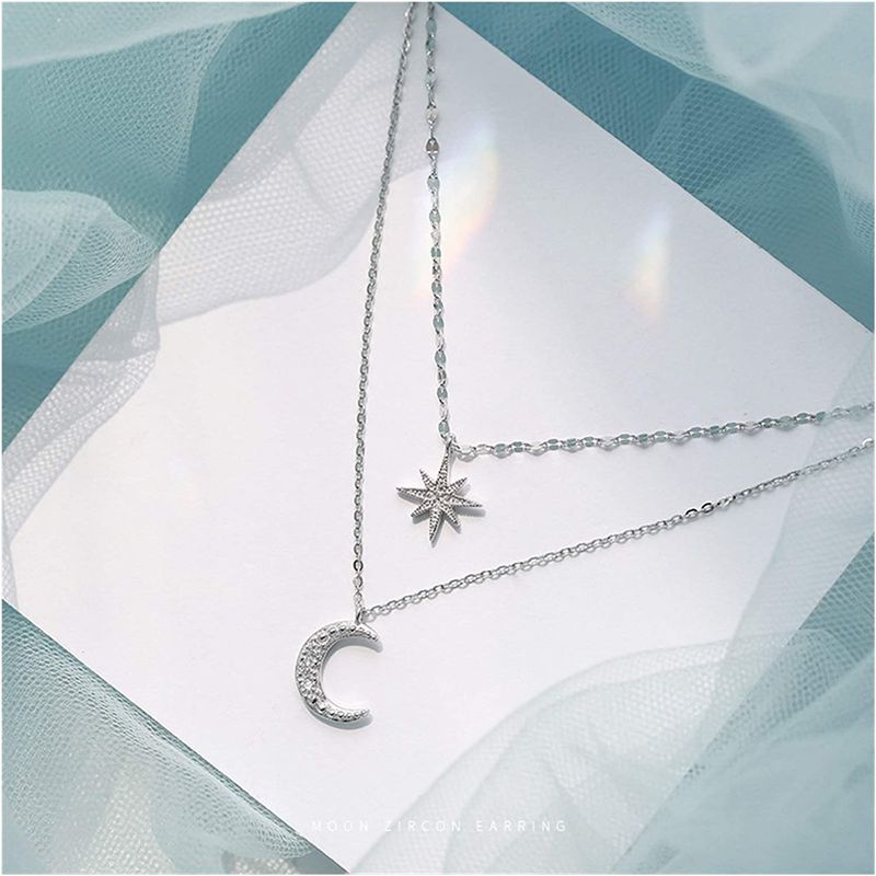 GENERICO - Collar Luna Y Sol Plata 925 Mujer Regalo