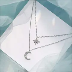 GENERICO - Collar Luna Y Sol Plata 925 Mujer Regalo