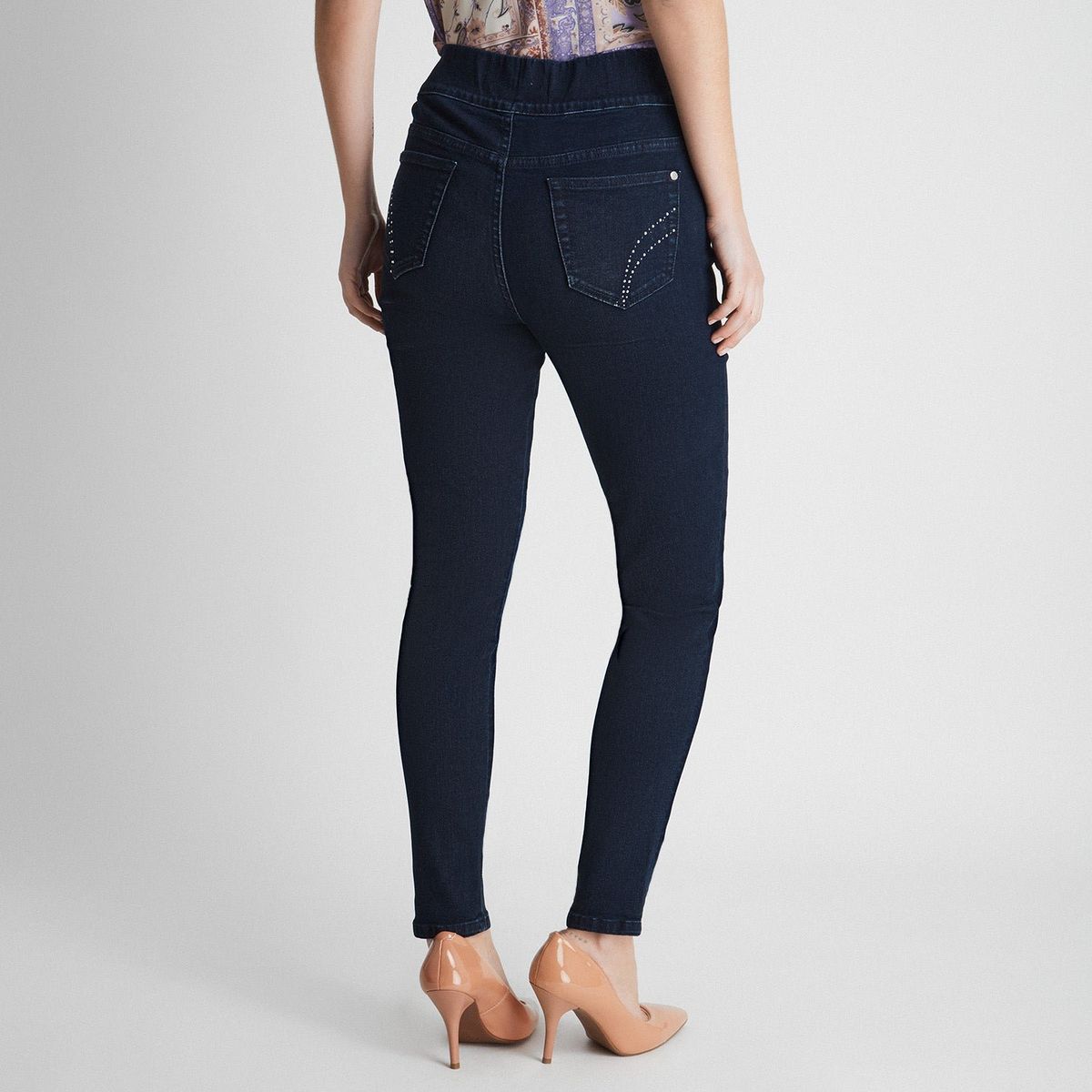 LORENZO DI PONTTI - Leggins Con Pretina Ancha Bolsillos Falsos  Mujer Lorenzo Di Pontti