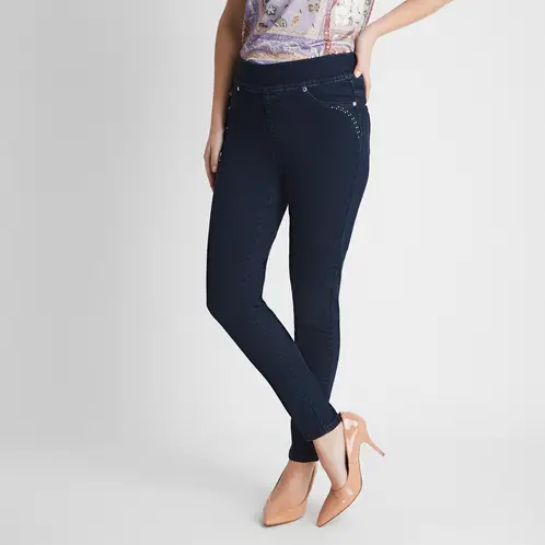 LORENZO DI PONTTI - Leggins Con Pretina Ancha Bolsillos Falsos Mujer