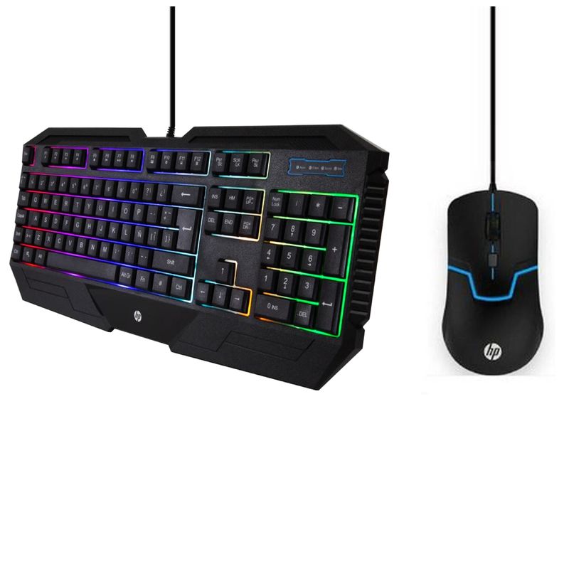 HP - Kit Gamer Mouse & Teclado HP GK1100 Retroiluminado Full RGB - Negro