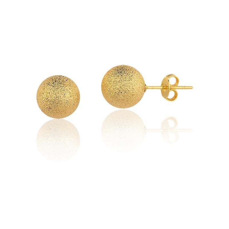 MARRO - Aros esfera satinada enchapado oro18 K