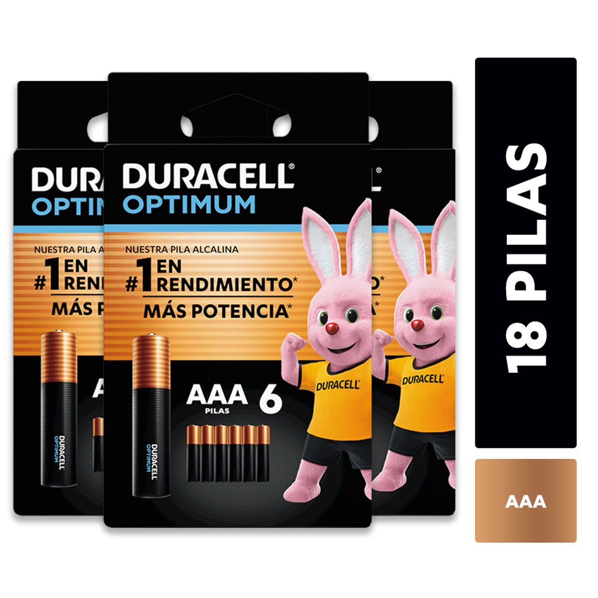 DURACELL - Pack 3 blíster Pila alcalina Duracell optimum AAAx6