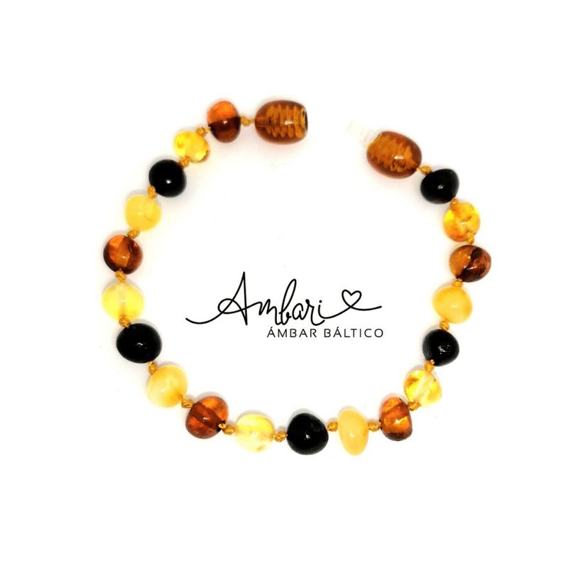 AMBARI - Pulsera bebe ámbar multicolor
