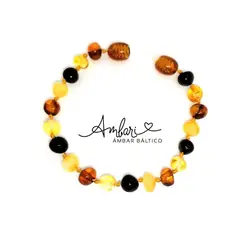 AMBARI - Pulsera bebe ámbar multicolor