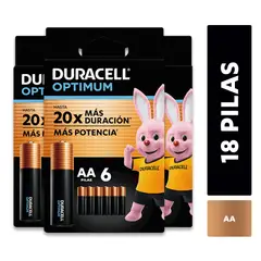 DURACELL - Pack 3 blíster Pila alcalina optimum AAx6