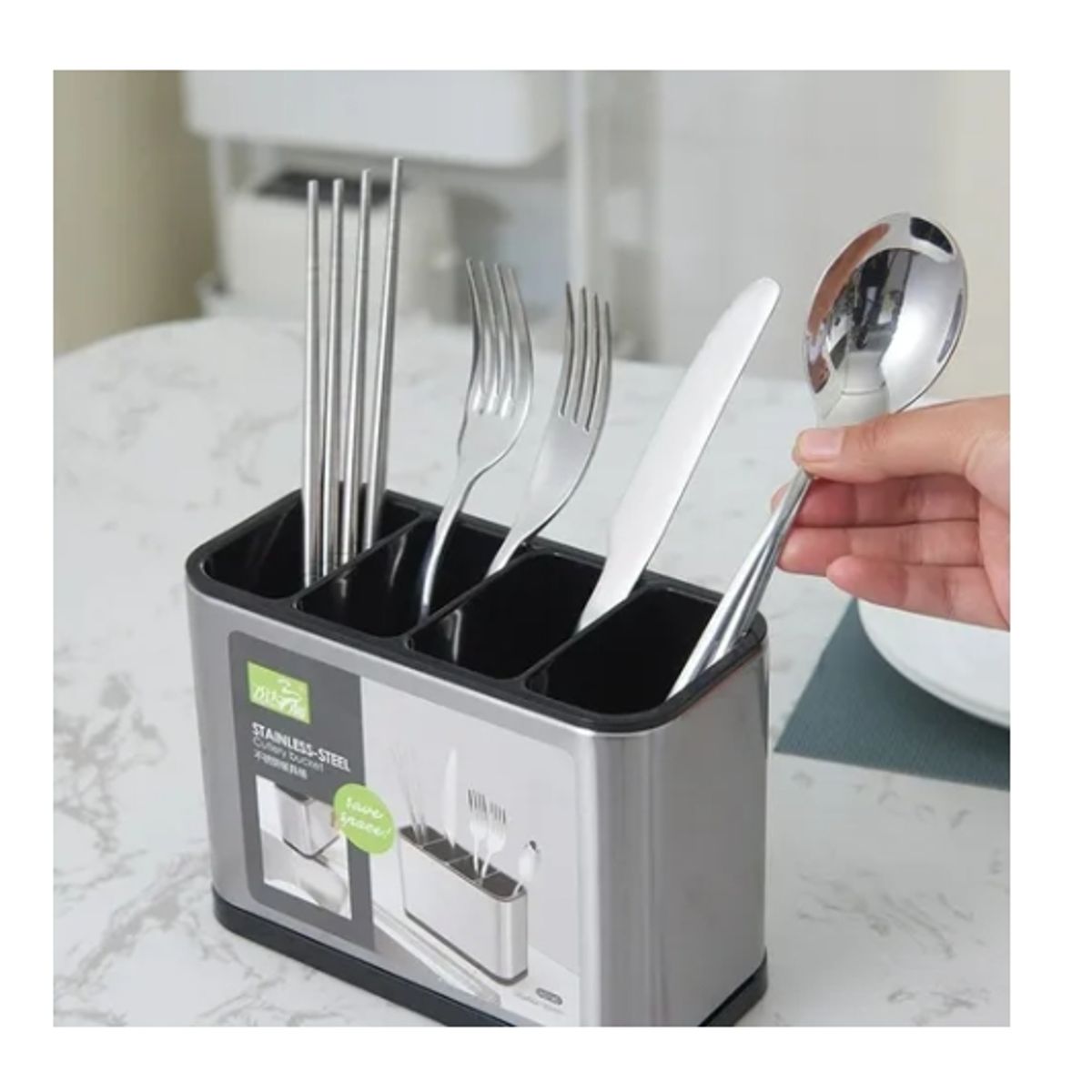 ESHOPANGIE - Escurridor De Cubiertos Utensilios Cocina Acero Inoxidable