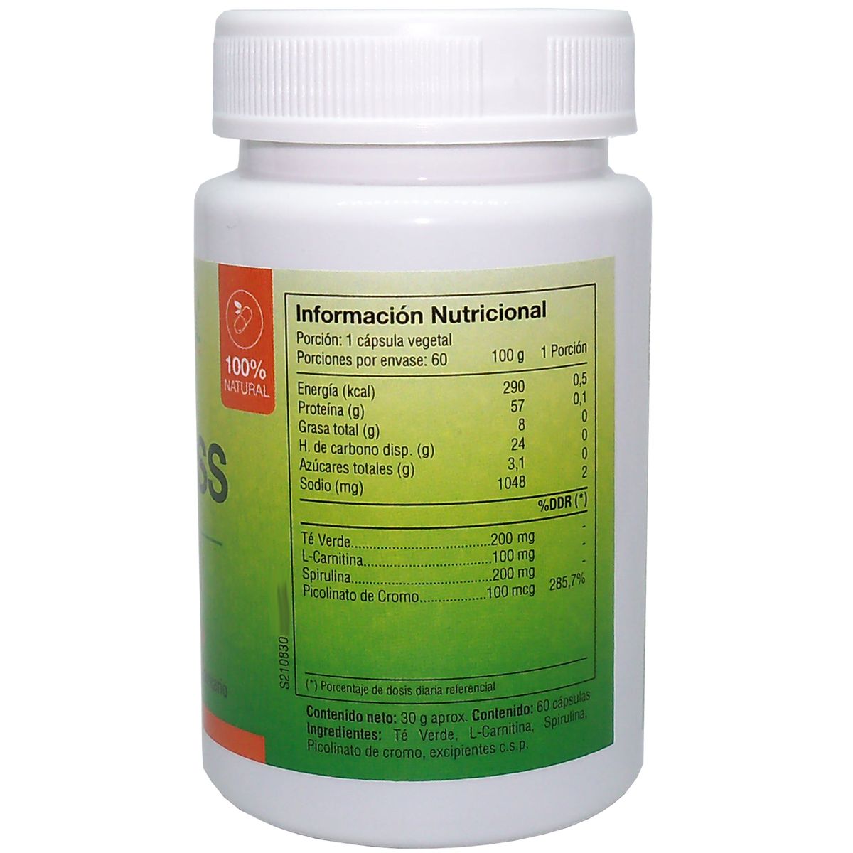 EL NARANJAL TIENDA NATURISTA - 2 X Pack ANULGRASS TE VERDE L-CARNITINA SPIRULINA CROMO 60 VCAPS