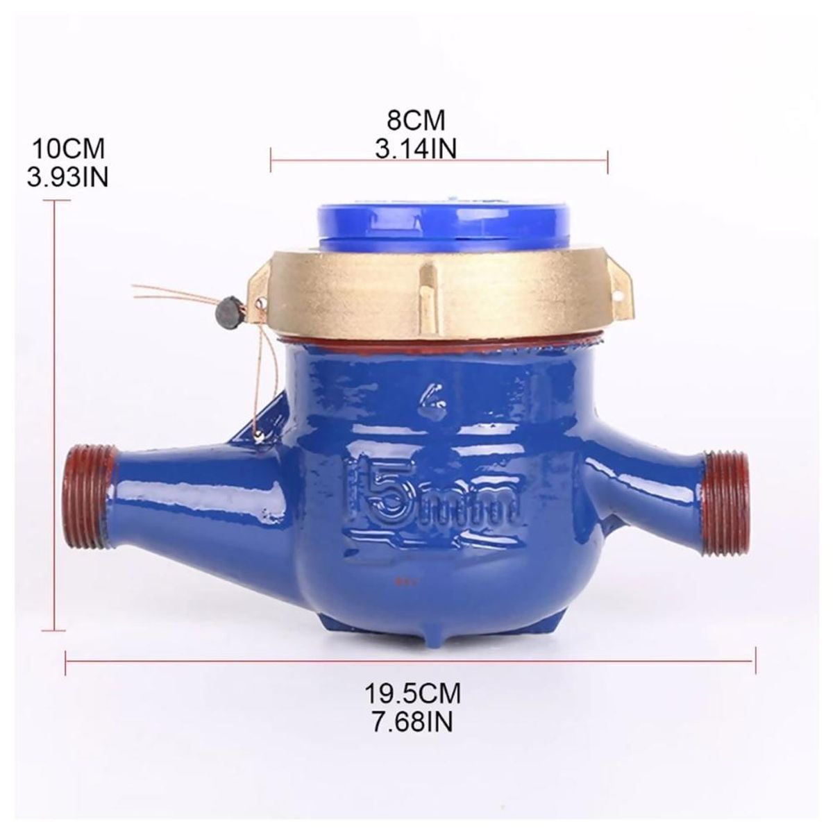 DETODOYMAS - Medidor Remarcador De Agua Con Terminales De Conexión 1/2 Acero DETODOYMAS
