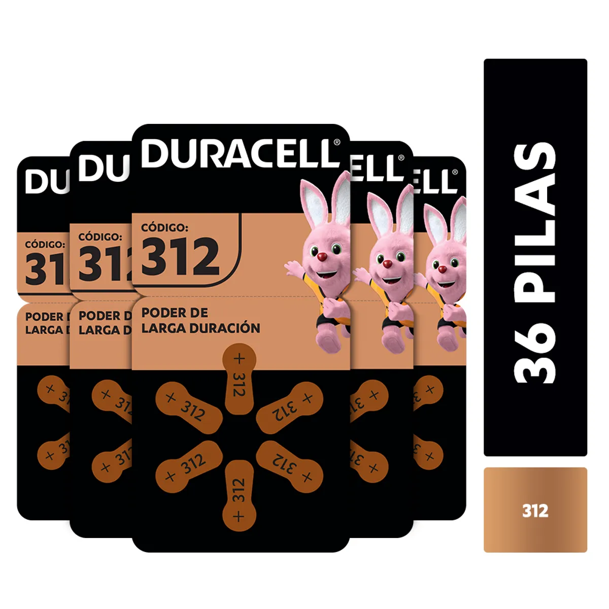 DURACELL - Pack 36 Pilas Duracell audífono tamaño 312
