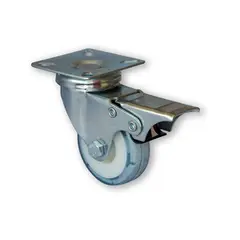 HBT - Rueda PVC 50 mm 30 Kg Con Freno Celeste