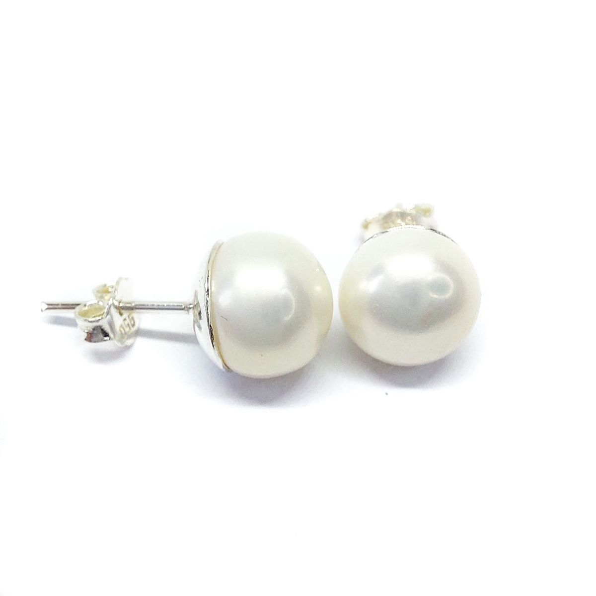 MOR JOYAS - Aro plata ley 950 perla natural de río 10 mm