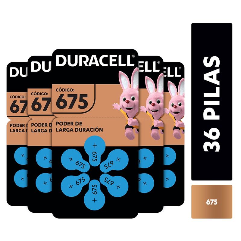 DURACELL - Pack 36 Pilas Duracell audífono tamaño 675