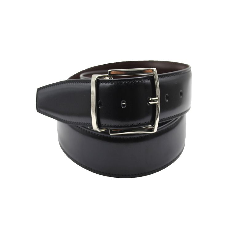 TOPWOLF - Cinturón Reversible 3,5Cm  Negro Café V9 Ecocuero