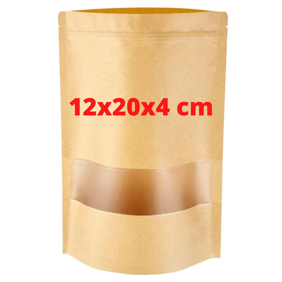 GENERICO - 150 Bolsas Kraft Doypack 12x20x4 cm con ventana